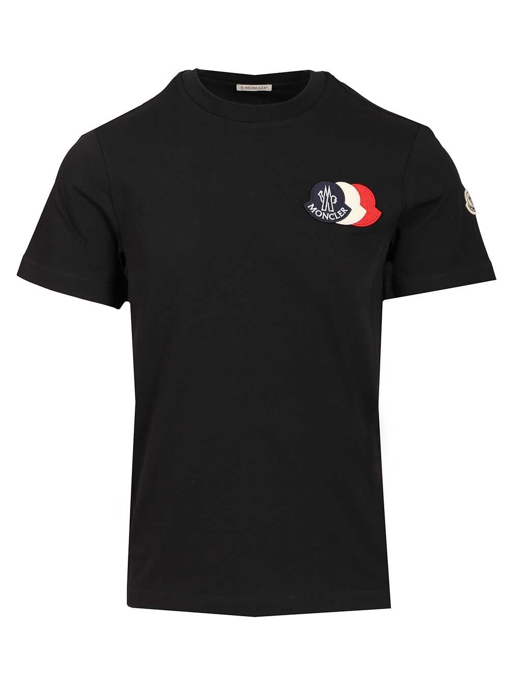 Moncler T-shirt with embroidered tricolour logo for Men - US | Al