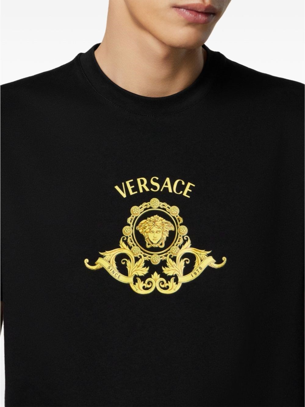 VERSACE COLLECTION　 ブラック　シャツ サイズ：41/16 Printed Silk Twill Shirt Black,Print | VERSACE