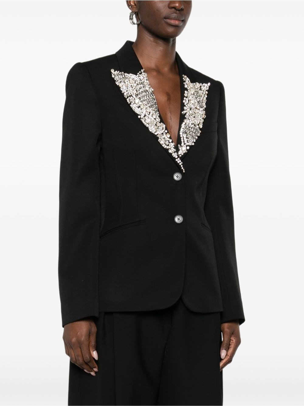 Mcqueen Single-breasted jacket with chainmail-style embroidery for