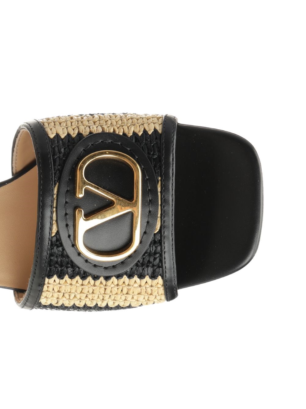 Valentino Garavani Striped raffia and leather sandals for Women