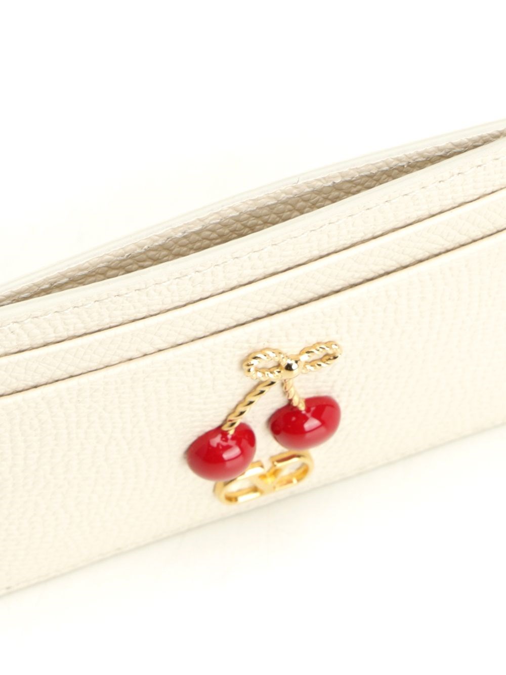 Valentino Garavani Cherryfic card holder in garnet calfskin for