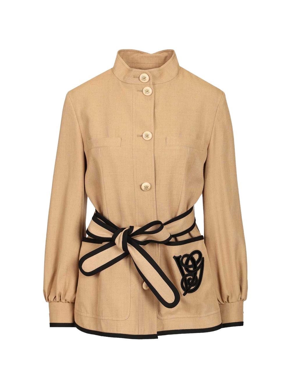 Valentino Garavani Embroidered twill jacket with belt for Women