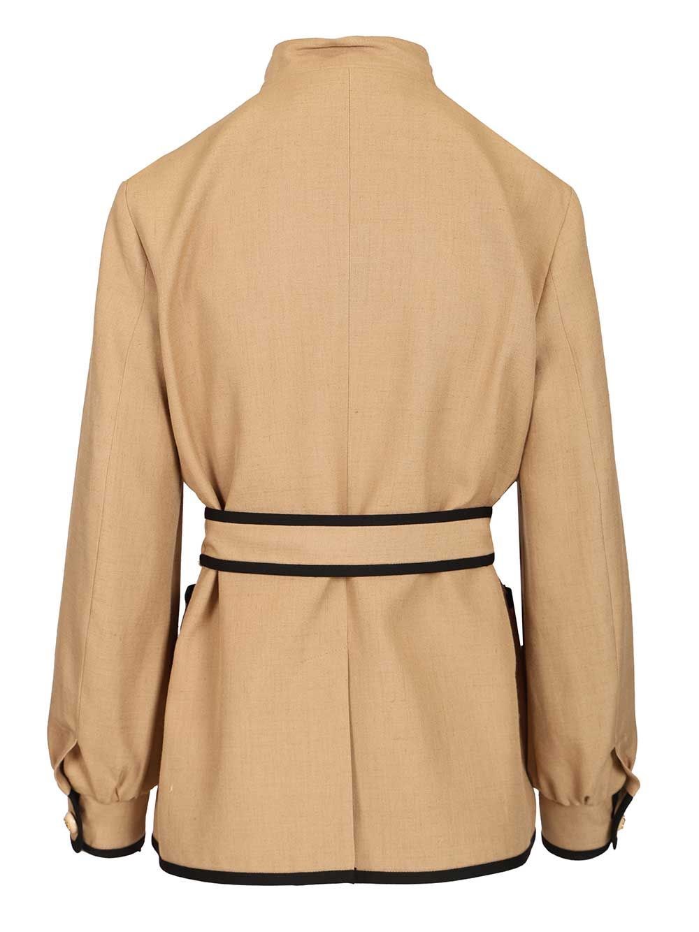 Valentino Garavani Embroidered twill jacket with belt for Women