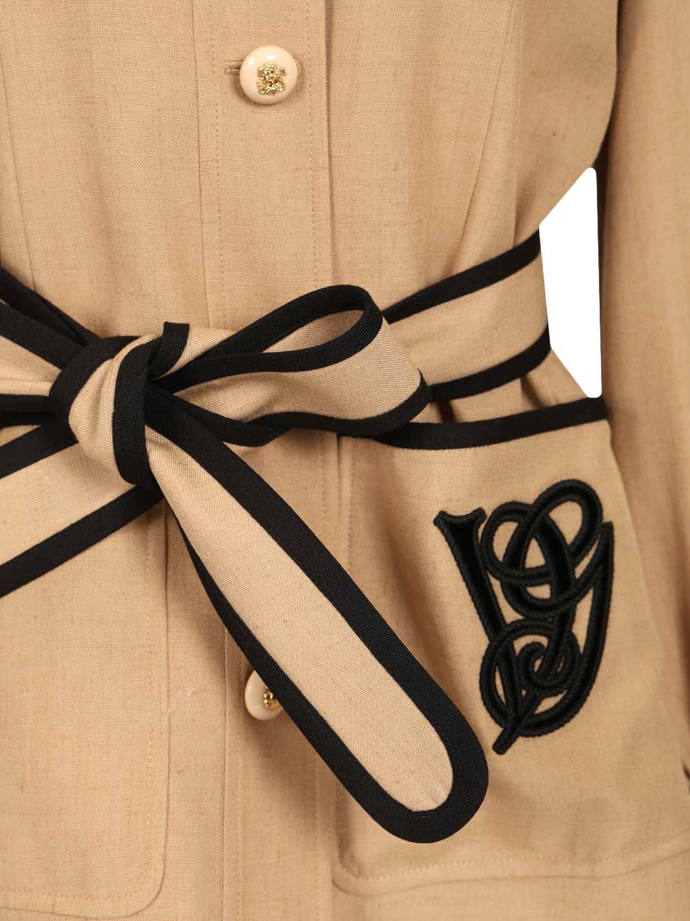 Valentino Garavani Embroidered twill jacket with belt for Women