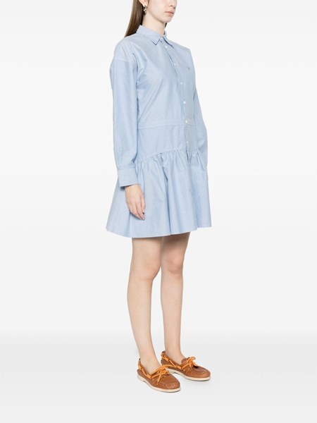 white christmas dresses Belted Cotton Oxford Shirtdress POLO RALPH LAUREN Bianco main image 1