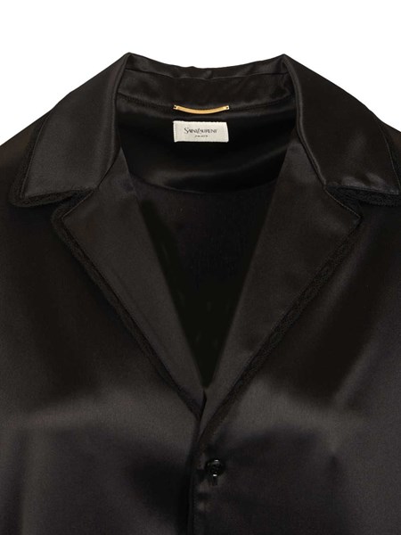 Saint Laurent Silk satin shirt with lace edges for Women - GB | Al