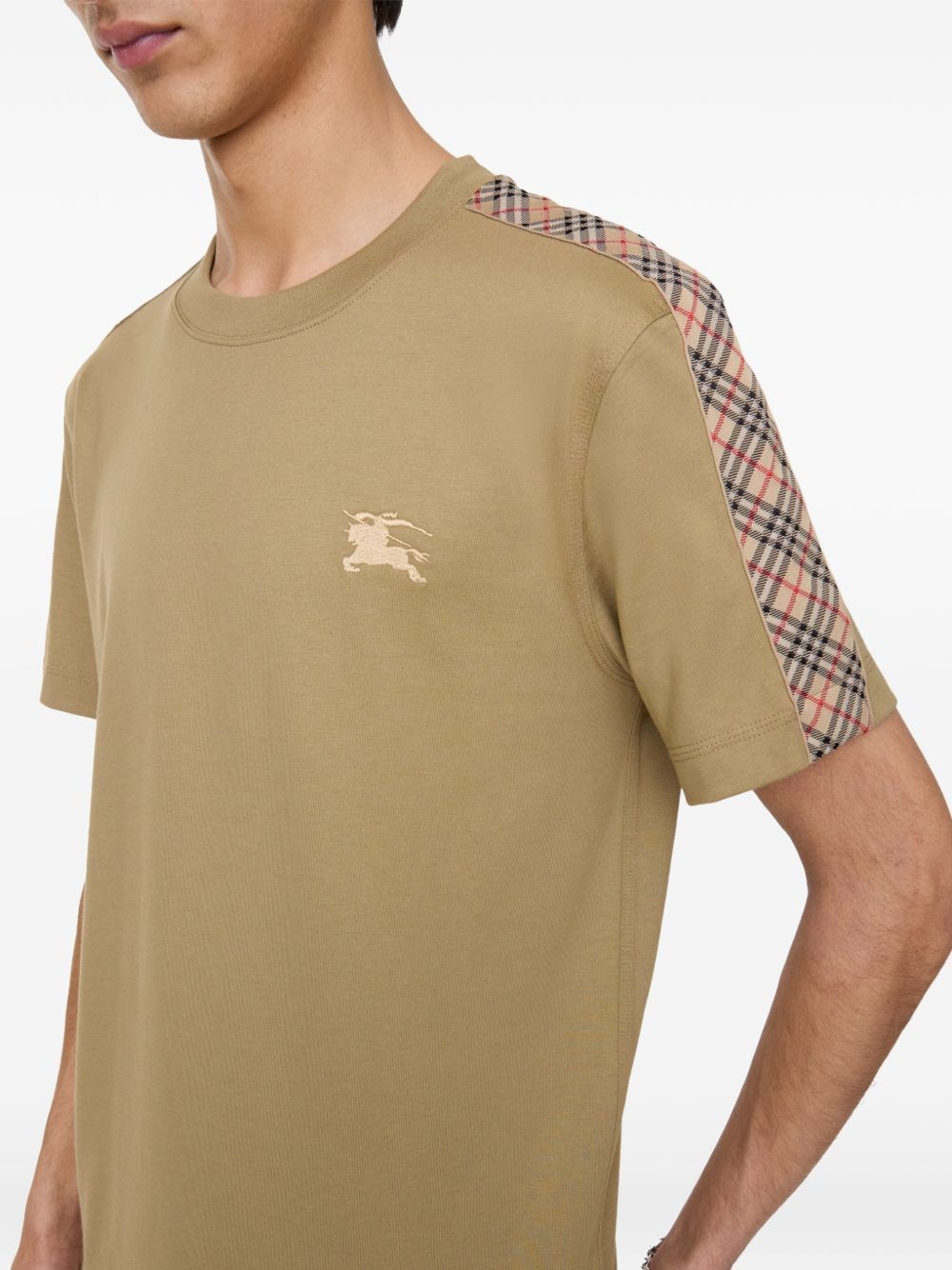 Burberry Cotton t-shirt with check trim for Men - US | Al Duca d'Aosta