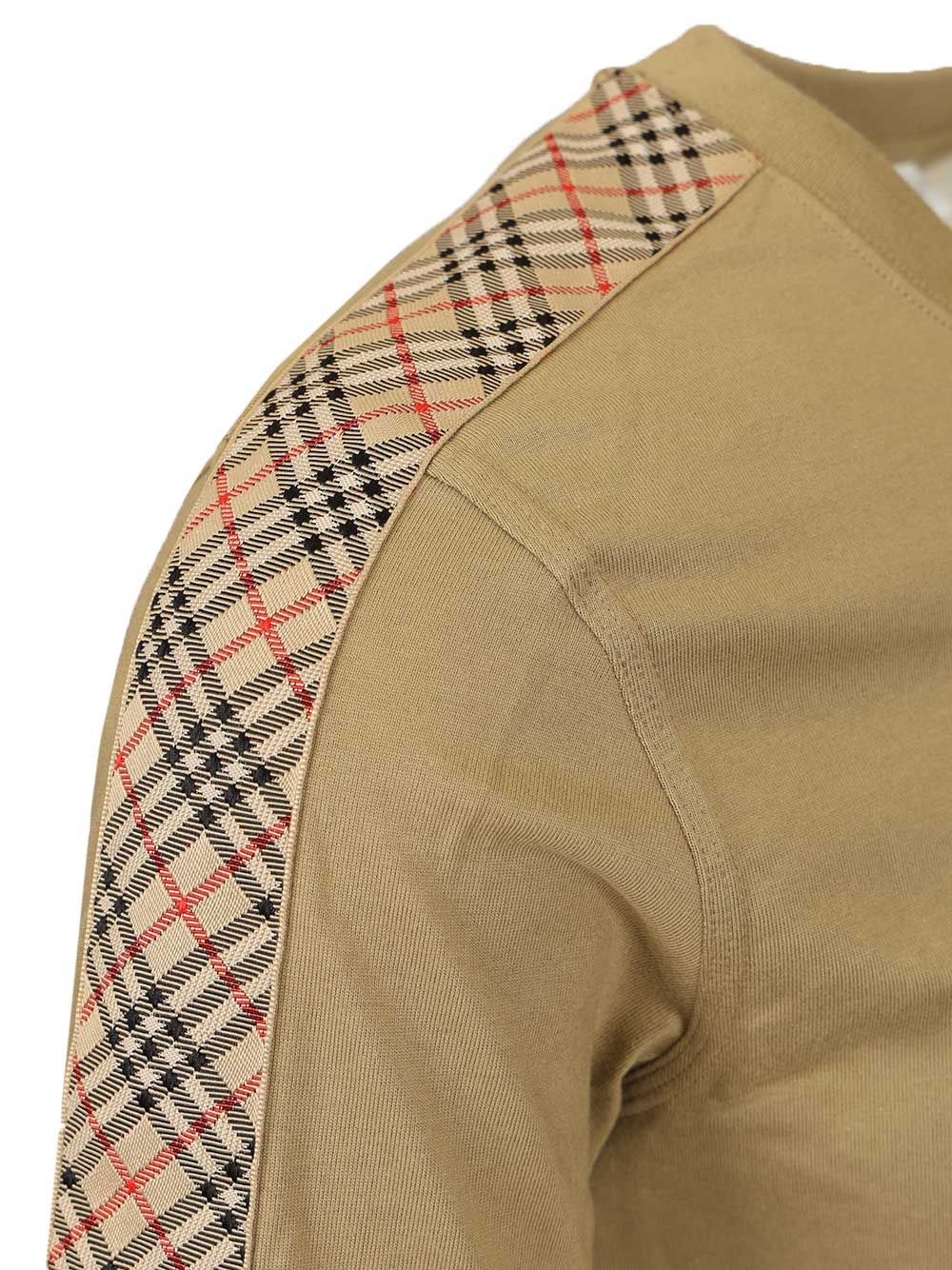 BURBERRY シャツ Burberry Cotton t-shirt with check trim for Men - US | Al Duca d'Aosta