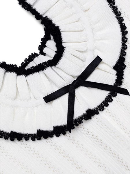 Self-portrait White contrast trim knit mini dress for Women - US | Al Duca  d'Aosta