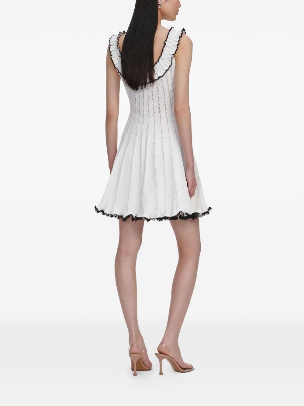 Self-portrait White contrast trim knit mini dress for Women - US