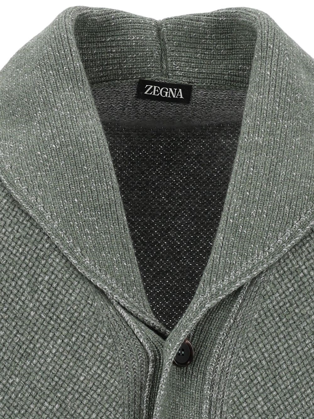 ZEGNA 캐시미어 혼합 숄 칼라 가디건