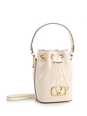 Valentino Vlogo Signature Mini Borsa A Secchiello In Pelle – Donna – Nero – Made In Italy