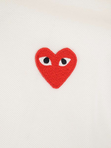 Comme Des Garcons Play Unisex Black polo shirt red heart | Al Duca d'Aosta