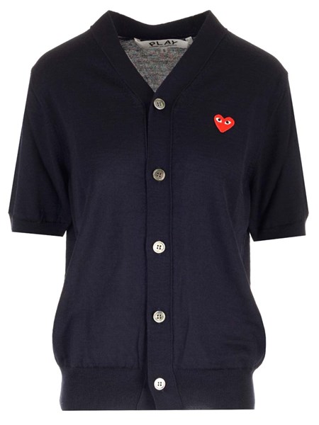 Comme Des Garcons Play Blue short-sleeved cardigan for Women - US